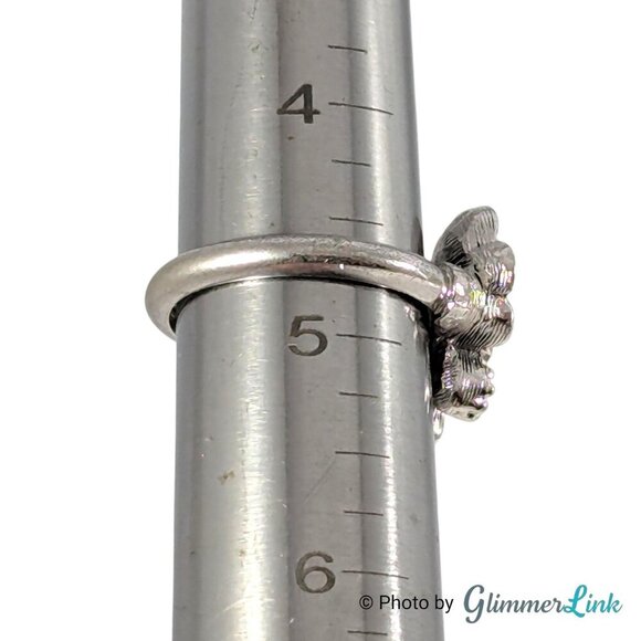 Vintage Avon 1974 “Rosegay” Silver Tone Floral Ring – Pink Stones & Faux Pearls - Picture 7 of 8